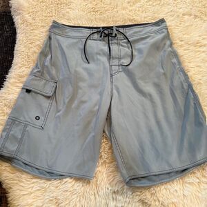 Hawaiian Performance Surfware 36 light blue hybrid board shorts